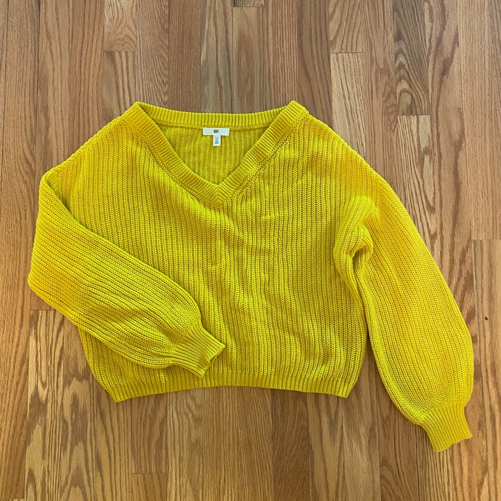 Brass Plum Vneck cropped sweater